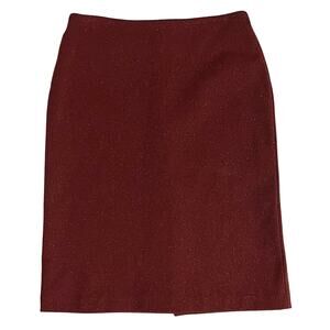 Made in France Pencil Skirt les chemins blancs Maroon Burgundy Knee-Length Sz L